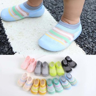 รองเท้าเด็กหัดเดิน พื้นยาง ผ้าซีทรูตาข่าย ระบายอากาศดีมาก รอ…