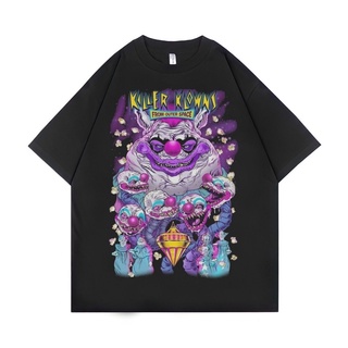 เสื้อยืดโอเวอร์ไซส์เสื้อยืด ขนาดใหญ่ พิมพ์ลาย Psycho Crucify Killer Klowns from Outer Space | สีดํา | เสื้อยืด ขนาดใหญ่