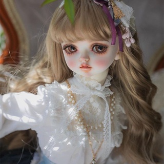 Bjd วิกผมตุ๊กตา 346 จุด ขนาดเล็ก สีชมพู ไล่โทนสีฟ้า 60 ซม.