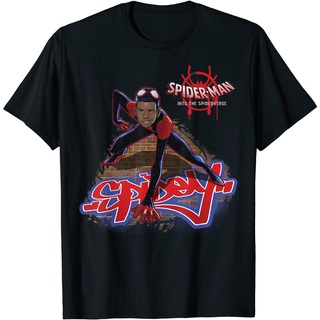 เสื้อยืด ผ้าฝ้ายแท้ ระบายอากาศได้ดี พิมพ์ลาย Marvel Spider-Man Spiderverse Miles Morales คุณภาพสูง สําหรับผู้ชาย