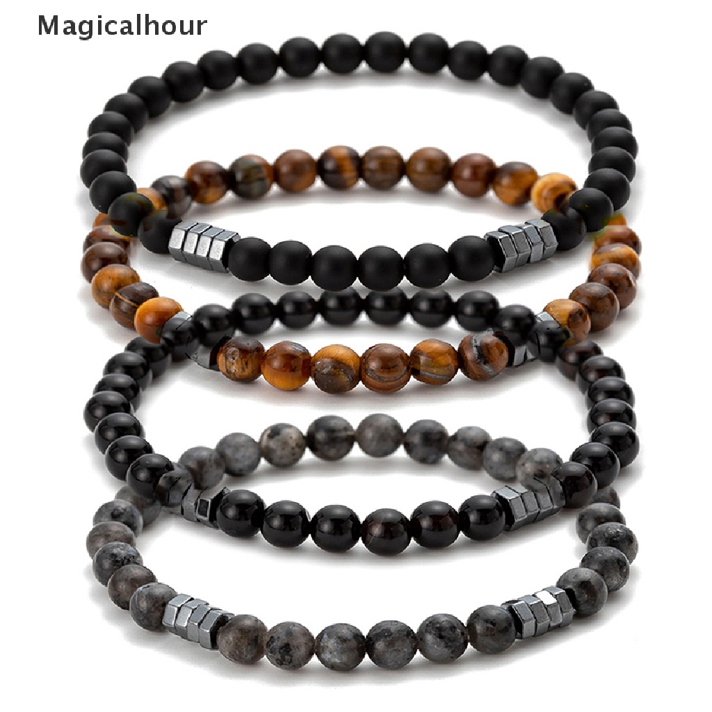 Magicalhour ธรรมชาติ เสือ ตา หิน ผู้ชาย ลูกปัด กําไลข้อมือ เสน่ห์ สร้อยข้อมือ เครื่องประดับแฟชั่น Codok