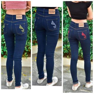 Seventyfour denim Skinny​ 12oz. สีผ้าสีบูล