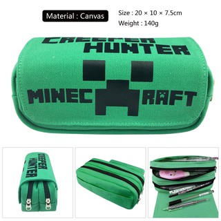 กระเป๋าผ้าใบกระเป๋าดินสอลายการ์ตูน 3D Minecraft