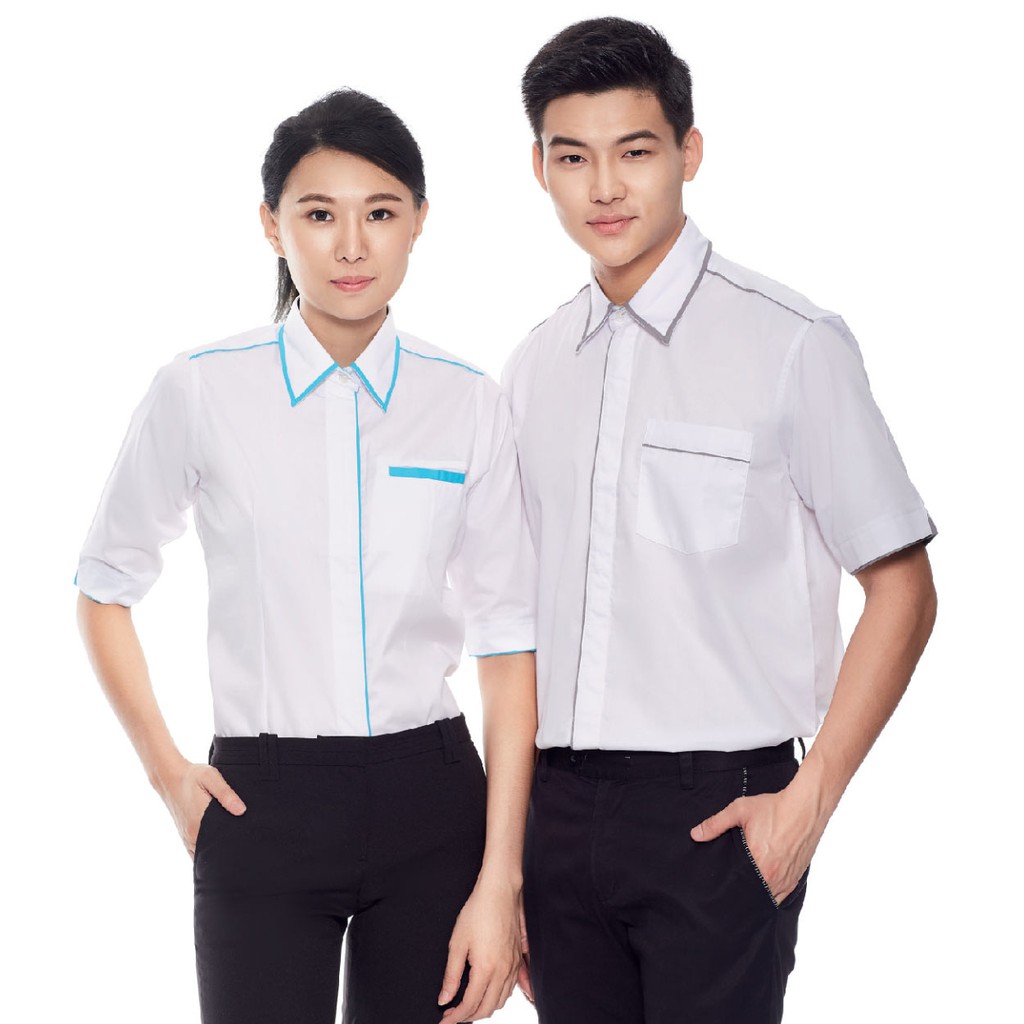 Women F1 Uniform / Corporate Shirt/Office Shirt/Kemja -L size only