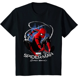 เสื้อยืดผ้าฝ้ายพรีเมี่ยม เสื้อยืด พิมพ์ลาย Marvel Spider-Man Homecoming