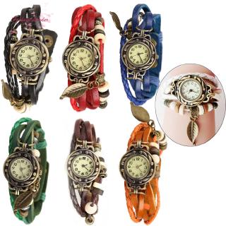 นาฬิกาข้อมือสตรี Quartz Analog สายหนัง Faux