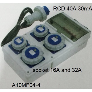 A10MF04-4 กล่องปลั๊กกระจายไฟ 16A 3P IP67 Slope outlet 4