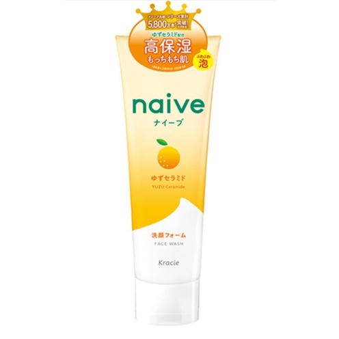 Kracie Naive yuzu ceramide face wash foam 130g. โฟมล้างหน้า
