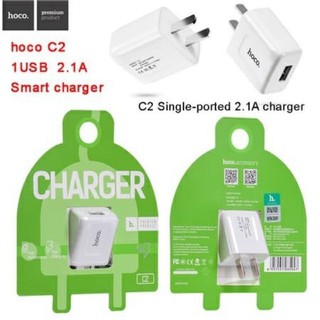 Adapter ชารต์โทรศัพท์ แอมป์สูง ชาตร์เร็ว Hoco C2 - สีขาว​(แท้100%)​