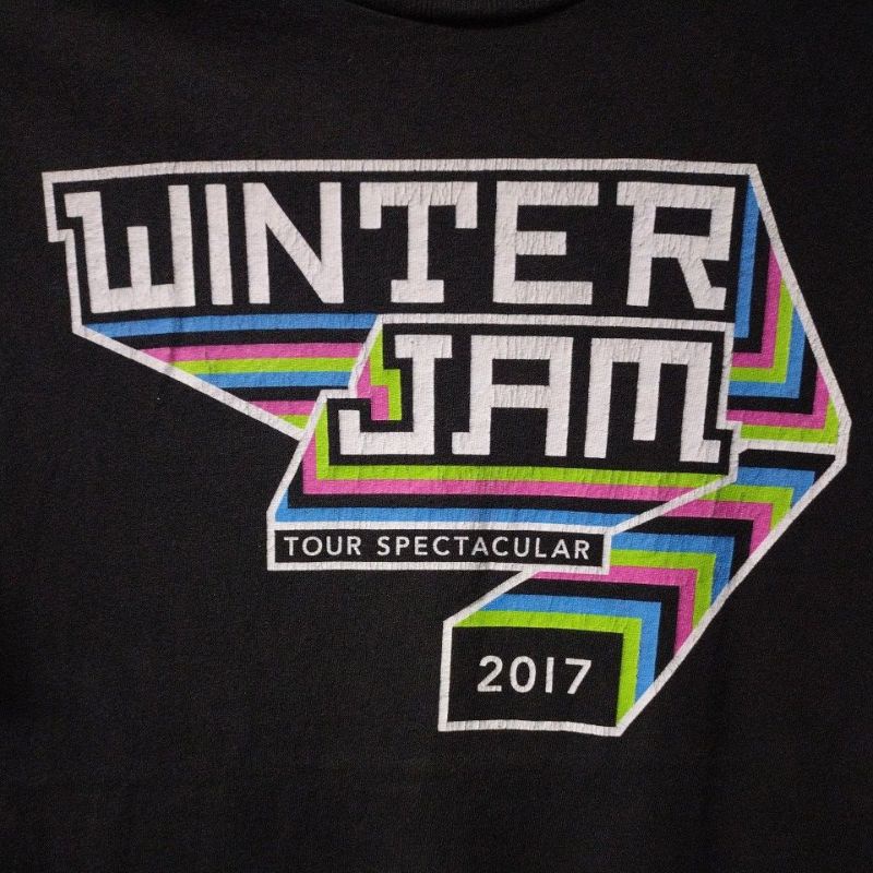 เสื้อยืดมือสอง Usa เสื้อวง เสื้องานทัวร์คอนเสิร์ต Winter Jam Tour 2017 Size M.อก19/ยาว26