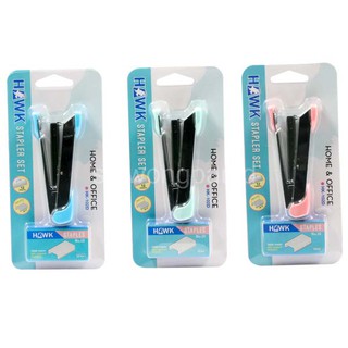 เครื่องเย็บกระดาษสีพาสเทล ขนาด 17×8 ซม. คละสี HAWK #HK-102D ราคาขายราคาต่อ1อัน