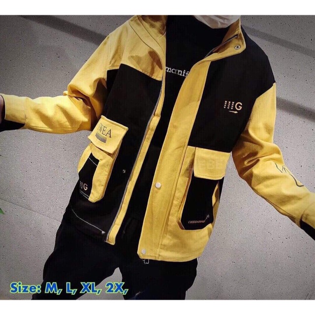 เสื้อแจ็คเก็ต  streetwear งานนำเข้า ผ้ายีนส์ สีเหลือง
