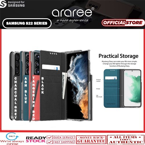เคสการ์ด Samsung S22 Ultra Plus ARAREE MUSTANG Diary Folio 3 ใบ