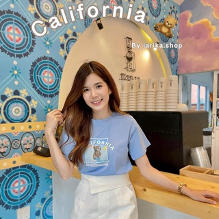 Jarika.shop - เสื้อยืดลายน้องหมี California  ( งานป้าย.. Jarika ) ( จ35 )
