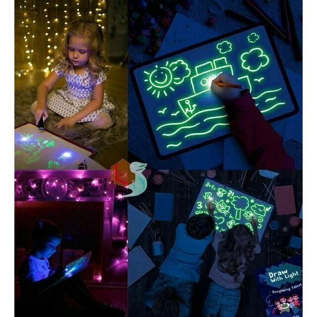 กระดานเรืองแสง Kids Magic Night Light Drawing Board | Shopee Thailand