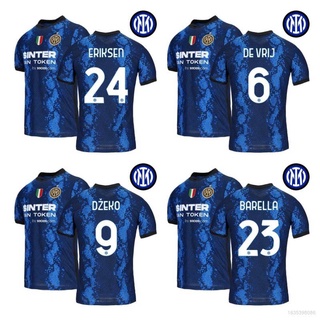 ใหม่เสื้อยืดท็อปส์พิมพ์ลายทีมฟุตบอล Season Inter Milan F.C. คุณภาพสูงสําหรับผู้ชาย S-4Xl