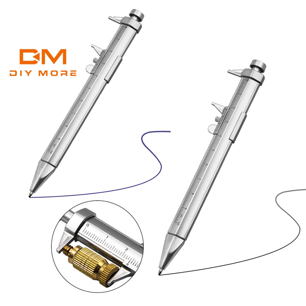 Diymore Vernier Caliper ปากกาลูกลื่นสําหรับนักเรียนสีขาวและวัด 0.5 มม.