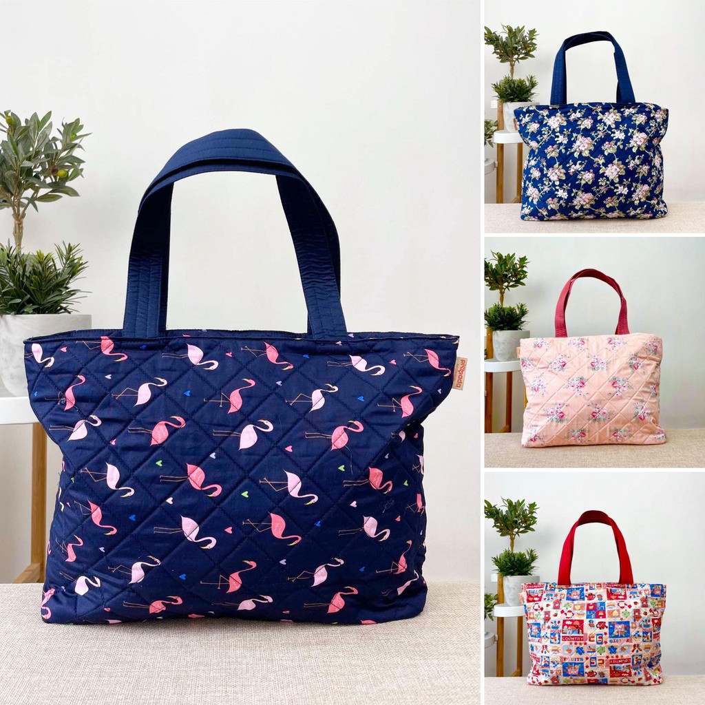 กระเป๋าTote Bagผ้าคอตตอน100%พิมพ์ลายบุฟองน้ำแบรนด์PIMMADA