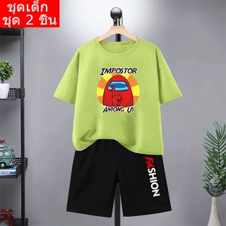 K2140+DD335 ชุดแฟชั่นเด็ก ชุดเซ็ทเด็กขาสั้น  เสื้อยืดเด็ก