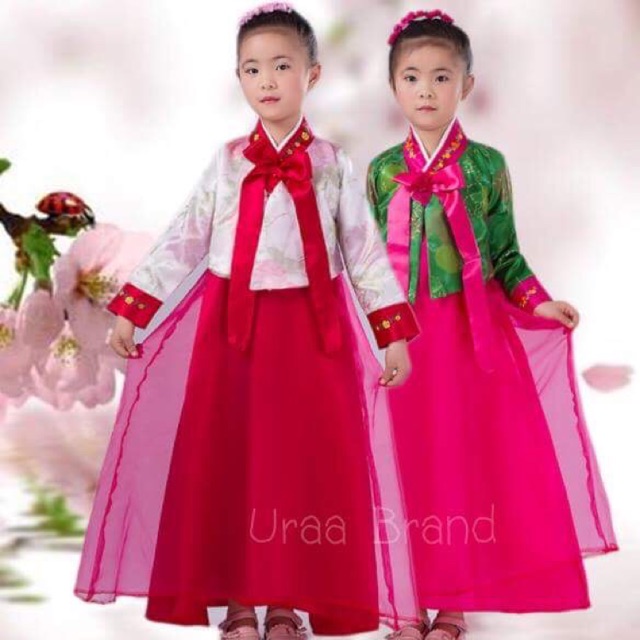 ชุดเกาหลี เสื้อฮันบก ชุดฮันบก เดรสฮันบก ฮันบกเด็กผู้หญิง (สีชมพู)