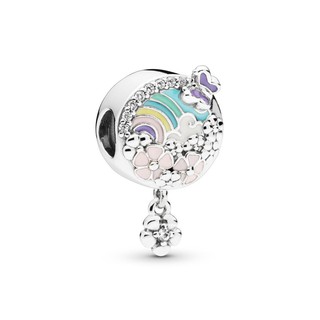 Pandora จี้รูปดอกไม้ สีรุ้ง สําหรับทําเครื่องประดับ สร้อยข้อมือ Diy p326