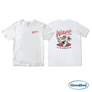 Goodboi เสื้อยืด โอเวอร์ไซส์ ลาย "Wave" ใส่สบาย ไม่หด ผ้านิ่ม (พร้อมจัดส่ง)