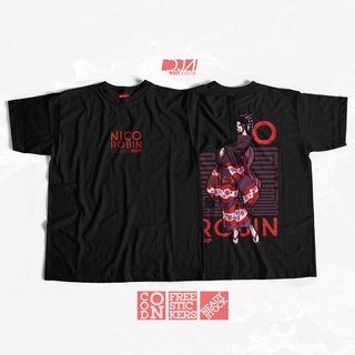 ย้อนยุคเสื้อยืด พิมพ์ลายอนิเมะญี่ปุ่น Nico ROBIN ONE PIECE SHP LUFFY CapS-5XL