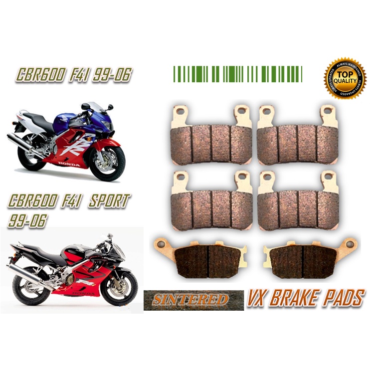 HONDACBR600 F4I CBR600 F4 SPORT DAYTONA VX BRAKE PADS INTERED LONG LIFE คุณภาพสูงสุด