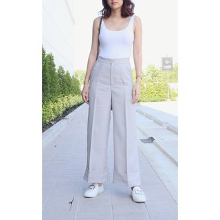 ATIYA - MIDI BUTTON PANT กางเกงขายาว พับปลายขา