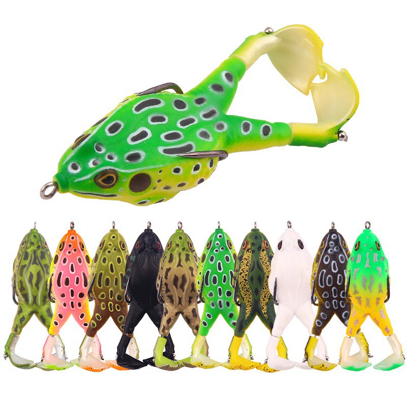 1Pcs 9 ซม. 13.5g ใบพัดคู่กบ Soft Baits Shad Soft Lure Jigging Fishing Lure เหยื่อ Prop Topwater Catfish ซิลิโคนประดิษฐ์ Wobblers – โปรปัง