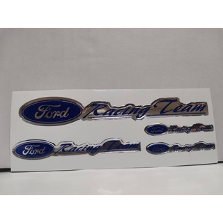 สติ๊กเกอร์ ชุด เทเรซิ่นนูน สำหรับรถ Ford คำว่า Ford Racing Team ติดรถ แต่งรถ ฟอร์ด sticker สวย