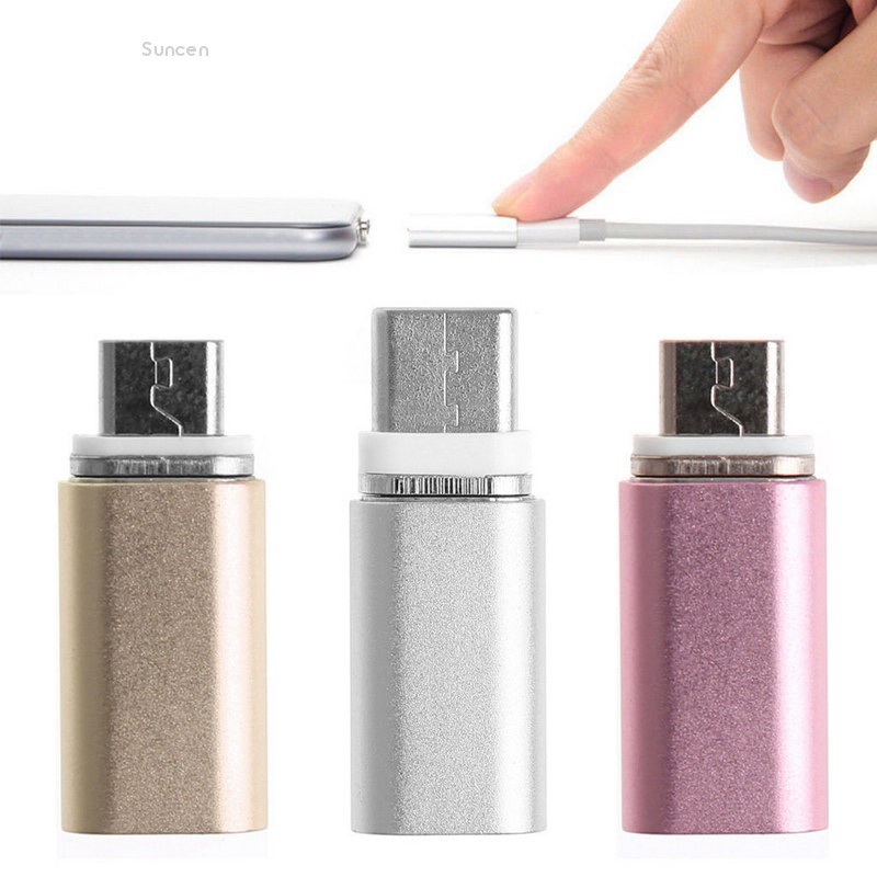 Suncen 2 in 1 Magnetic Micro USB Female to Type C Male อะแดปเตอร์แปลง ...