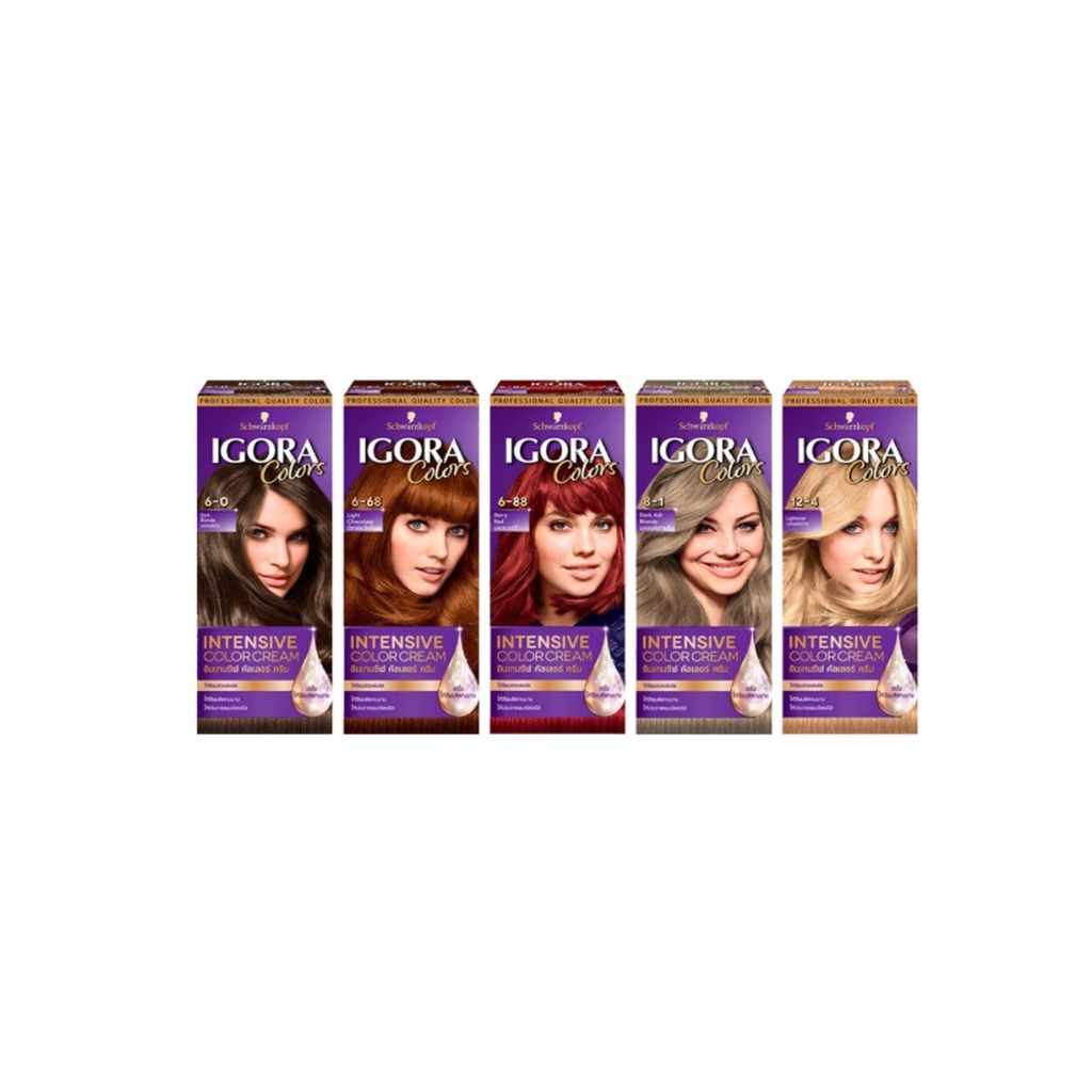 Schwarzkopf Igora Colors 40ml (กล่องม่วง) ชวาร์สคอฟ อีโกร่าคัลเลอร์ ครีมเปลี่ยนสีผม