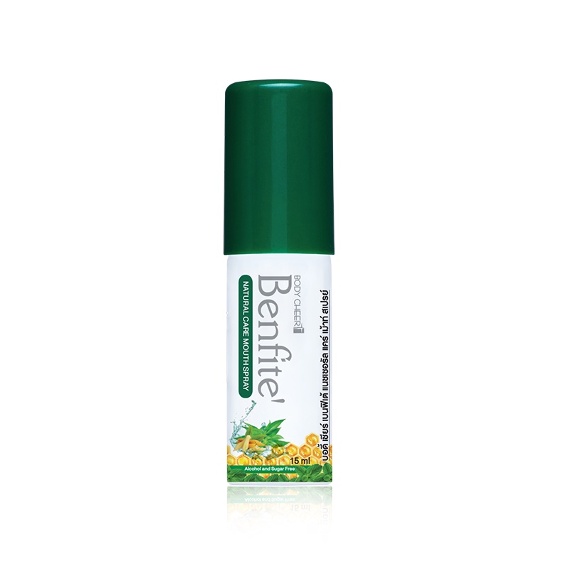 Benfite สูตร natural care สเปรย์ระงับกลิ่นปาก สูตรสมุนไพร ช่วยกำจัดแบคที่เรียในช่องปาก ลมหายใจสดชื่น