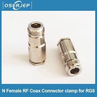 1pc N Female Jack RF Coax Connector clamp for RG8,RG213,LMR400 Straight Nickelplated NEW wholesale