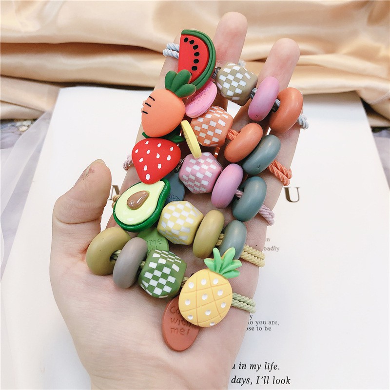 ยางรัดผมผล ไม้วินเทจ เชือกมัดผม แฟชั่น น่ารัก ยางมัดผม ยางรัดผม Hair Ropes [ร้านไทย เตรียมจัดส่งสินค้า] - รูปที่ 6