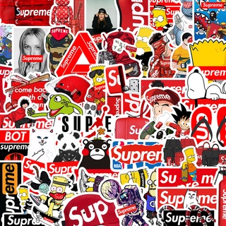 สติกเกอร์ ลายแบรนด์แฟชั่น Supreme กันน้ํา สําหรับตกแต่งสมุดโน้ต 50 ชิ้น