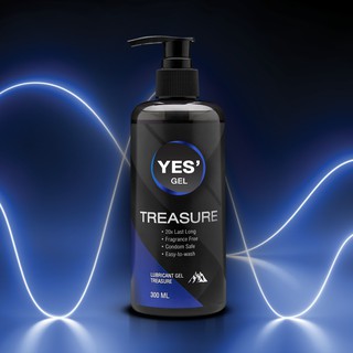 YES Treasure Gel เจลหล่อลื่น Water-based สูตรแห้งช้า 20 เท่า เนื้อเจลสีใส ไม่มีกลิ่น ปริมาณ 300ml