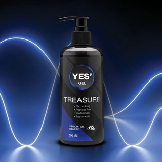 (ส่งด่วน) YES' Treasure Gel เจลหล่อลื่น Water-based สูตรแห้งช้า 20 เท่า เนื้อเจลสีใส ไม่มีกลิ่น ปริมาณ 300ml
