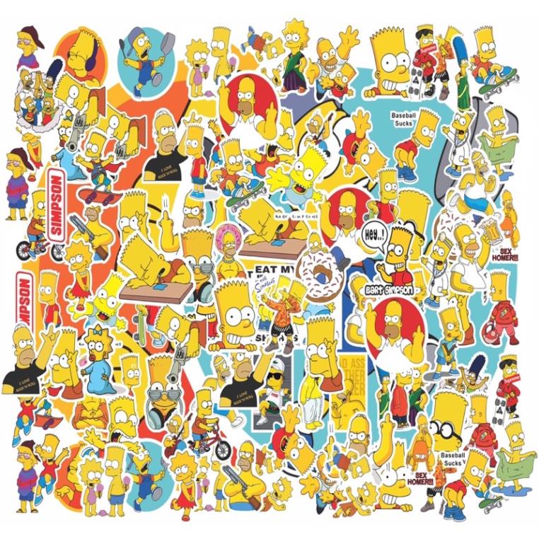 ชุดสติ๊กเกอร์ SIMPSON คุณภาพสูงสุด 200 ชิ้น TO DECORATE PHONES, VALUES, WALLS, CABINETS, SHELVES, หม