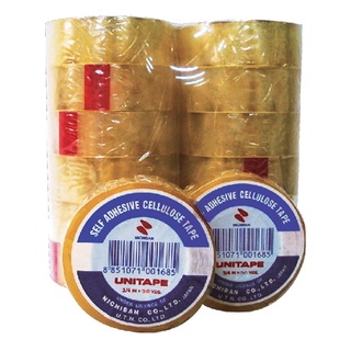 ยูนิเทป เทปใสเซลลูโลส กาวยาง แกนเล็ก แพ็ค 4 ม้วน101346UNITAPE Clear Tape 3/4 36Yd 4Rolls/Pack