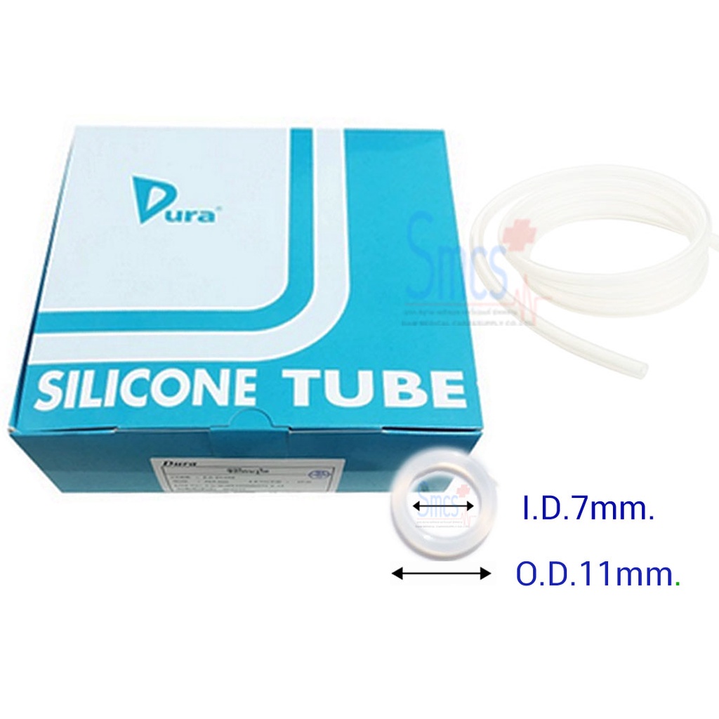 สายยางซิลิโคน ขนาด 7x11mm ม้วนละ15เมตร ยี่ห้อ Dura (Dura Silicone Tube)