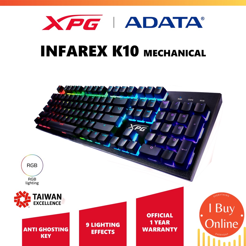 ADATA XPG RGB Infarex K10 Gaming Mem-chanical Switch Keyboard