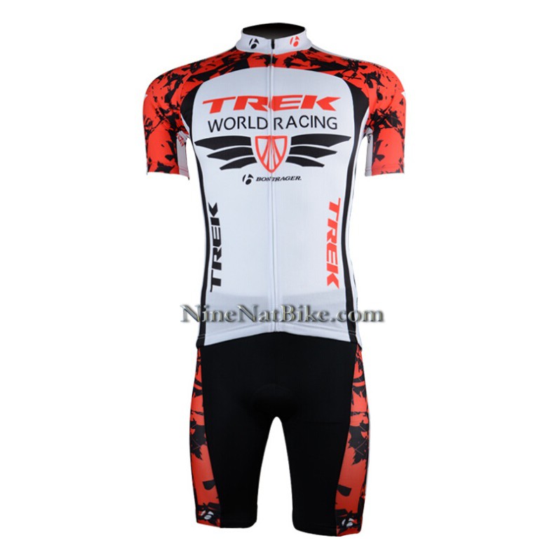 ชุดขี่จักรยาน Cycling ware Tour de France team jersey เสื้อแขนสั้น กางเกงขาสั้น ทีม TREK สีขาว-แดง-ดำ