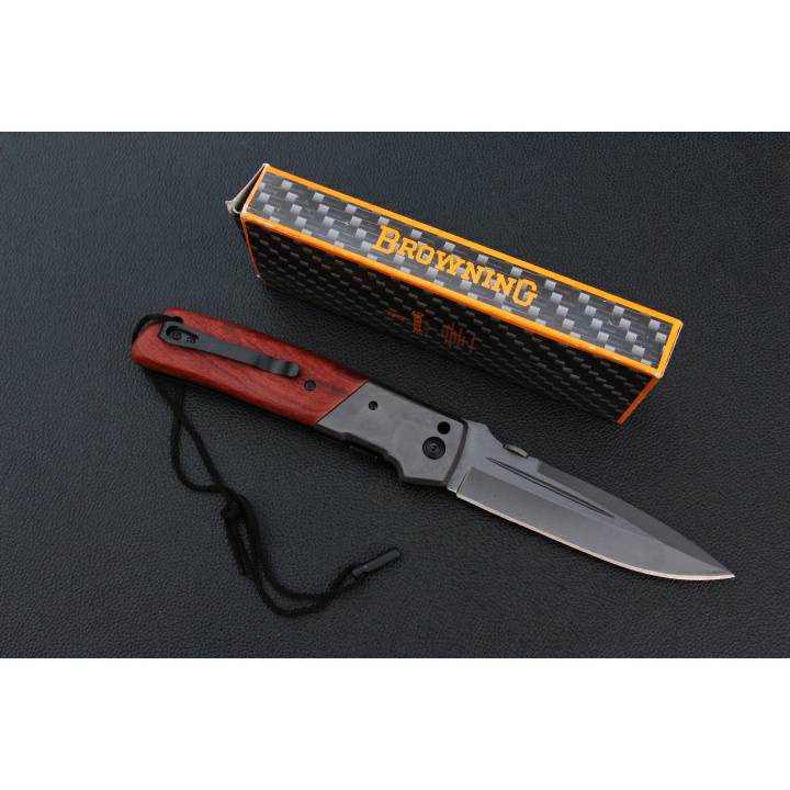 มีดเดินป่าด้ามไม้ BROWNING (DA52) Stainless Steel