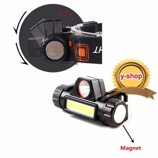 101 ไฟฉายคาดหัว Q5+COB Outdoor USB Rechargeable พร้อมแม่เหล็ก