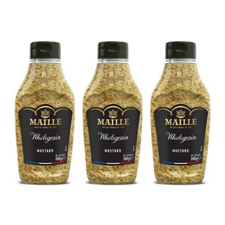 MAILLE ซอสเมล็ดมัสตาร์ด ไมเยอ โฮลเกรน มัสตาร์ด ทำจากเมล็ดมัสตาร์ด น้ำส้มสายชู เกลือ และไวน์ขาว 3 หลอด หลอดละ 240 กรัม