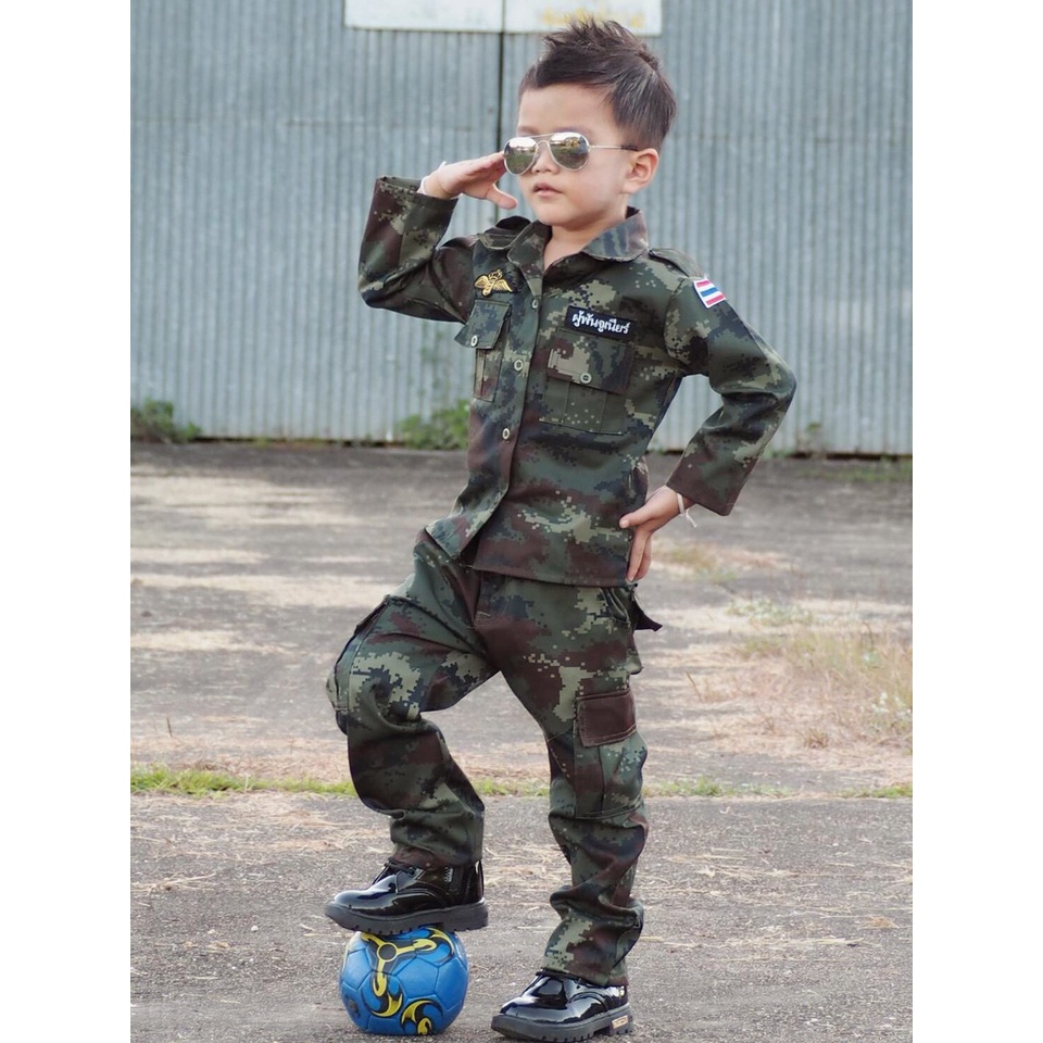 ชุดทหารเด็ก ชุดอาชีพทหาร สำหรับเด็กชาย มี 5 ขนาดสำหรับเด็ก3-9 ขวบ คอสเพลทหาร ชุดอาชีพเด็ก ทหารเด็ก ชุดทหารผู้พัน