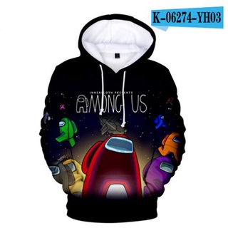 เสื้อกันหนาว มีฮู้ด พิมพ์ลาย Among Us 3 มิติ แฟชั่นฤดูใบไม้ร่วง และฤดูหนาว สําหรับเด็กผู้ชาย และเด็กผู้หญิง อายุ 4-14 ปี