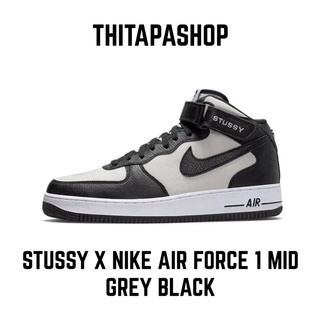 STUSSY X NIKE AIR FORCE 1 MID GREY BLACK